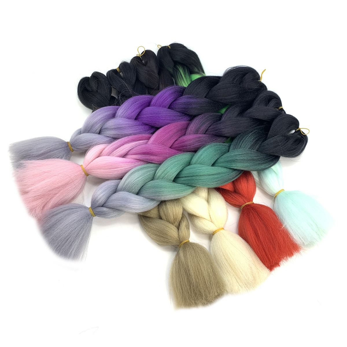 Wholesale Dreadlocks Hair Extensions Braids African Gradient Color Big Braids European and American Style Wig Wholesale Foreign Trade Chemical Fiber Wigs