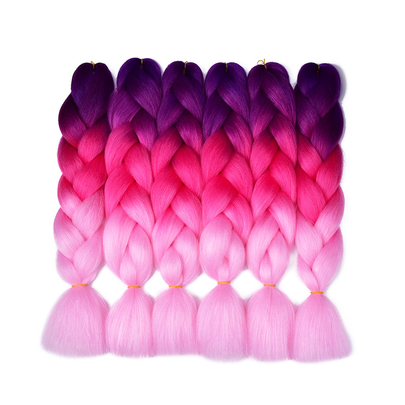 Wholesale Dreadlocks Hair Extensions Braids African Gradient Color Big Braids European and American Style Wig Wholesale Foreign Trade Chemical Fiber Wigs Wholesale Dreadlocks Hair Extensions Braids African Gradient Color Big Braids European and American Style Wig Wholesale Foreign Trade Chemical Fiber Wigs
