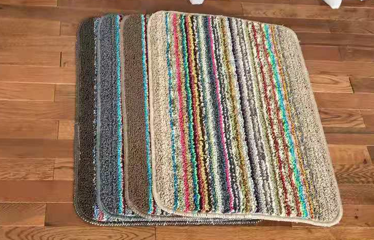 Loop Velvet Color Stripes Mat Water-Absorbing Non-Slip Mat Mat Doormat Carpet Color Stripes Floor Mat Polyester Mat 
