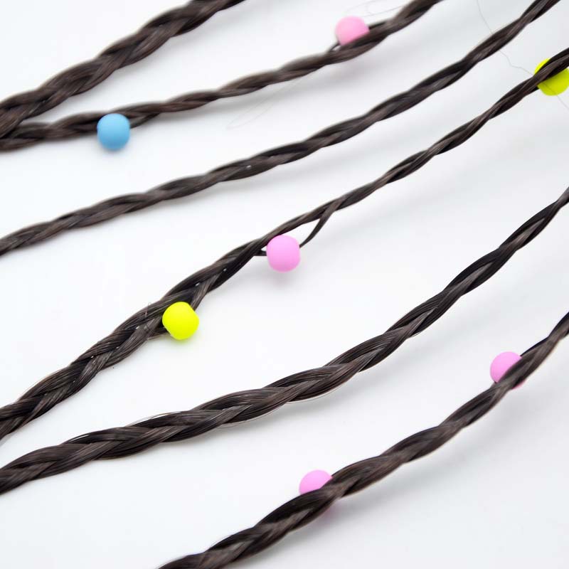 Hot Sale Small Claw Clip Beaded Color Wig Dough-Twist Style Plaits Children&#039;s Festival Performance Hair Accessories Straight Hair Hair Ring Headdress