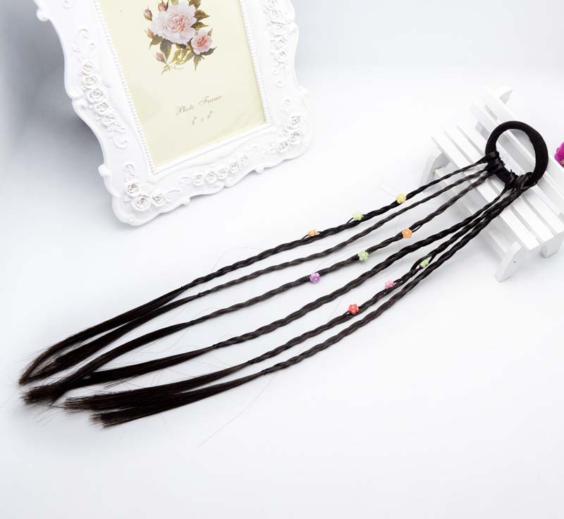 Hot Sale Small Claw Clip Beaded Color Wig Dough-Twist Style Plaits Children&#039;s Festival Performance Hair Accessories Straight Hair Hair Ring Headdress