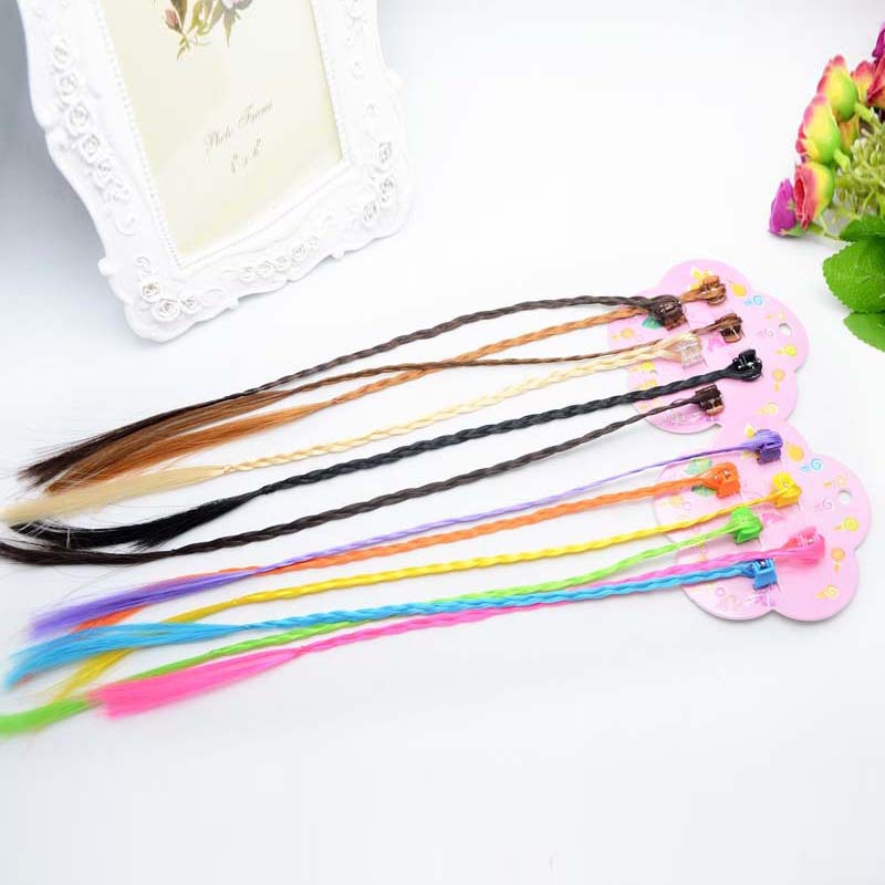 Hot Sale Small Claw Clip Beaded Color Wig Dough-Twist Style Plaits Children&#039;s Festival Performance Hair Accessories Straight Hair Hair Ring Headdress