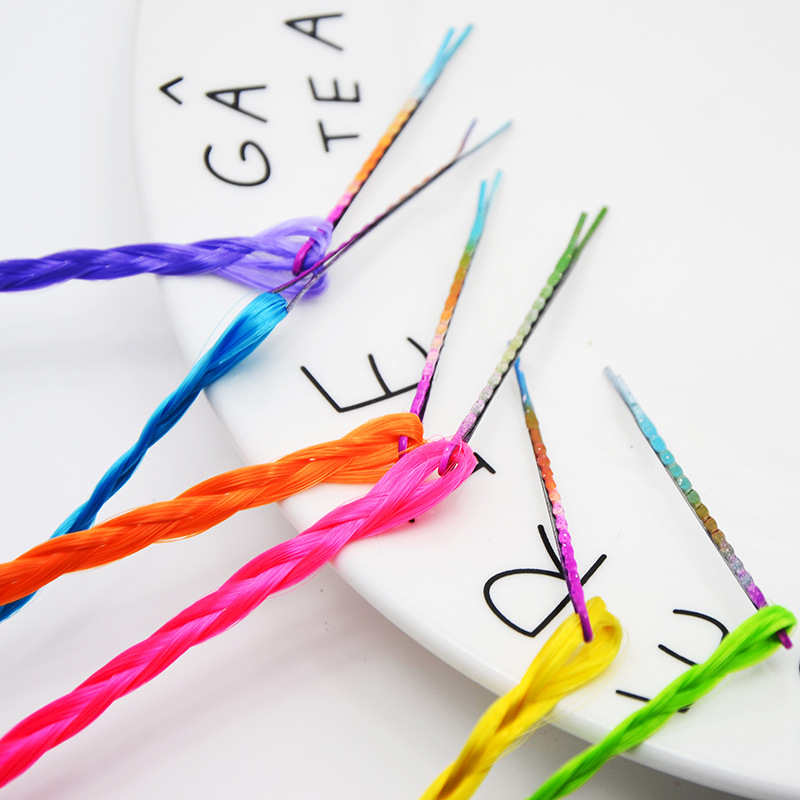 Hot Sale Small Claw Clip Beaded Color Wig Dough-Twist Style Plaits Children's Festival Performance Hair Accessories Straight Hair Hair Ring Headdress Hot Sale Small Claw Clip Beaded Color Wig Dough-Twist Style Plaits Children's Festival Performance Hair Accessories Straight Hair Hair Ring Headdress