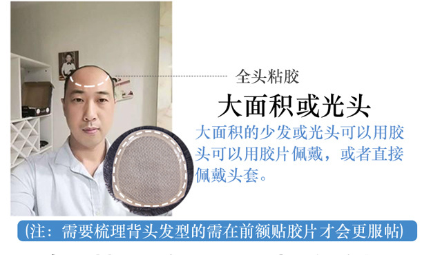 Men's Wig Hair Supplementing Piece Wig Men's Hairpiece Real Hair Bald Men's Hair Replacement Hand Woven Biological Scalp