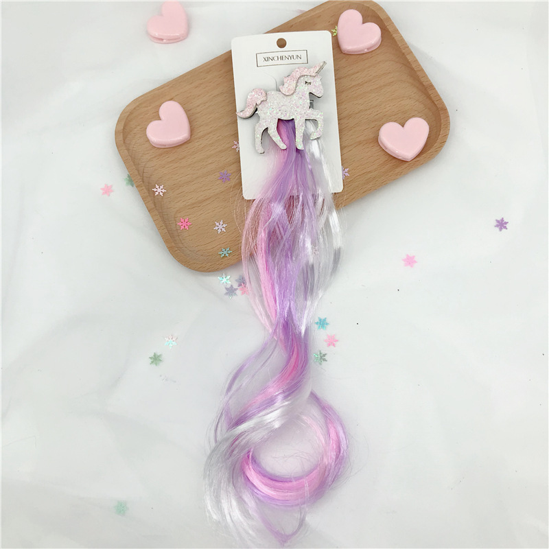Xinchenyun Children's Wig Barrettes Side Clip Internet Influencer Hairpin Cute Princess Single Horn Headband Beast Headdress Xinchenyun Children's Wig Barrettes Side Clip Internet Influencer Hairpin Cute Princess Single Horn Headband Beast Headdress