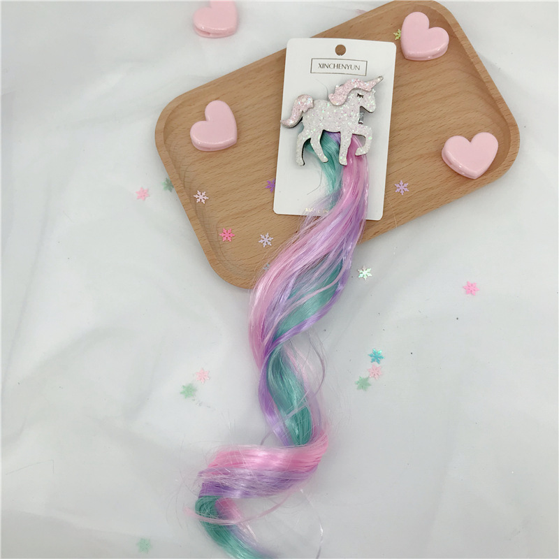 Xinchenyun Children's Wig Barrettes Side Clip Internet Influencer Hairpin Cute Princess Single Horn Headband Beast Headdress Xinchenyun Children's Wig Barrettes Side Clip Internet Influencer Hairpin Cute Princess Single Horn Headband Beast Headdress