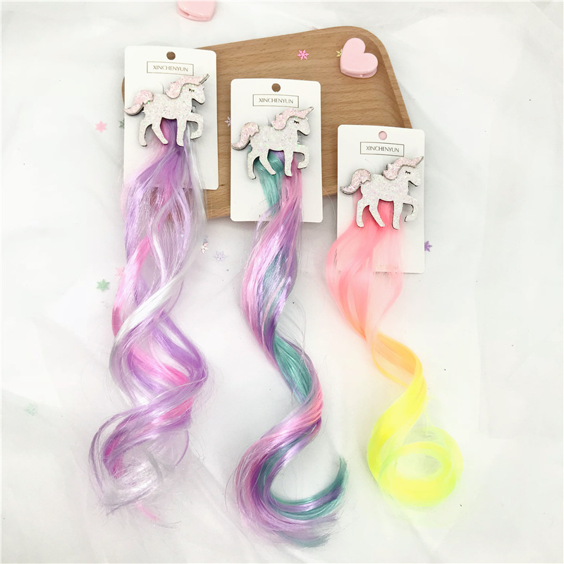 Xinchenyun Children's Wig Barrettes Side Clip Internet Influencer Hairpin Cute Princess Single Horn Headband Beast Headdress Xinchenyun Children's Wig Barrettes Side Clip Internet Influencer Hairpin Cute Princess Single Horn Headband Beast Headdress