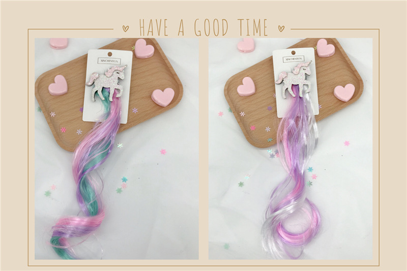 Xinchenyun Children's Wig Barrettes Side Clip Internet Influencer Hairpin Cute Princess Single Horn Headband Beast Headdress Xinchenyun Children's Wig Barrettes Side Clip Internet Influencer Hairpin Cute Princess Single Horn Headband Beast Headdress
