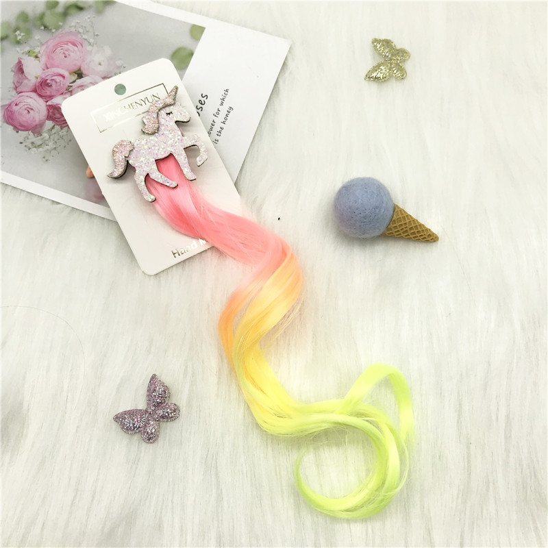 Xinchenyun Children's Wig Barrettes Side Clip Internet Influencer Hairpin Cute Princess Single Horn Headband Beast Headdress Xinchenyun Children's Wig Barrettes Side Clip Internet Influencer Hairpin Cute Princess Single Horn Headband Beast Headdress