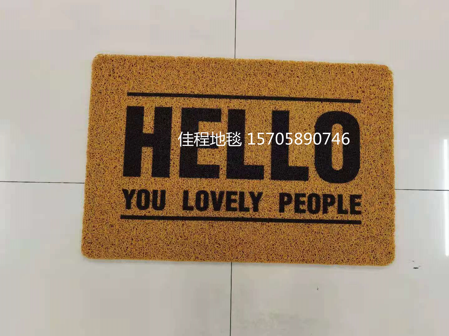 New Home Floor Mat PVC Spray Printing Floor Mat Brushed Non-Slip Mat Non-Slip Doormat Foot Mat Brown Welcome Floor Mat