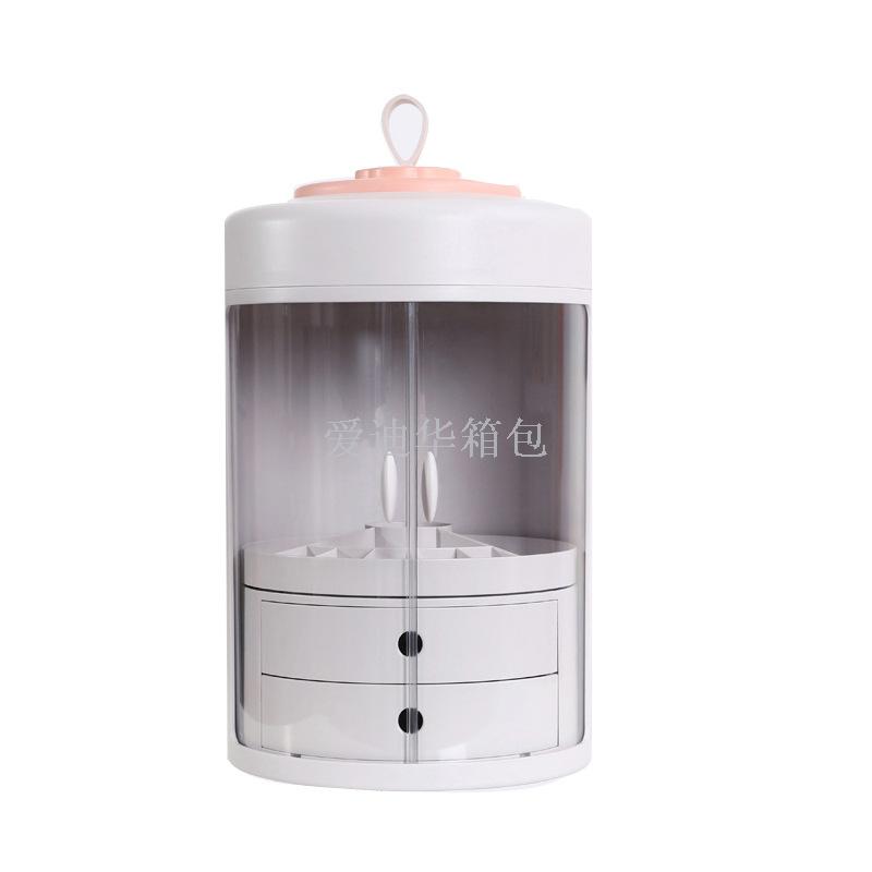 New web celebrity rotating cosmetic storage box portable transparent skin care products dust - proof cosmetic box
