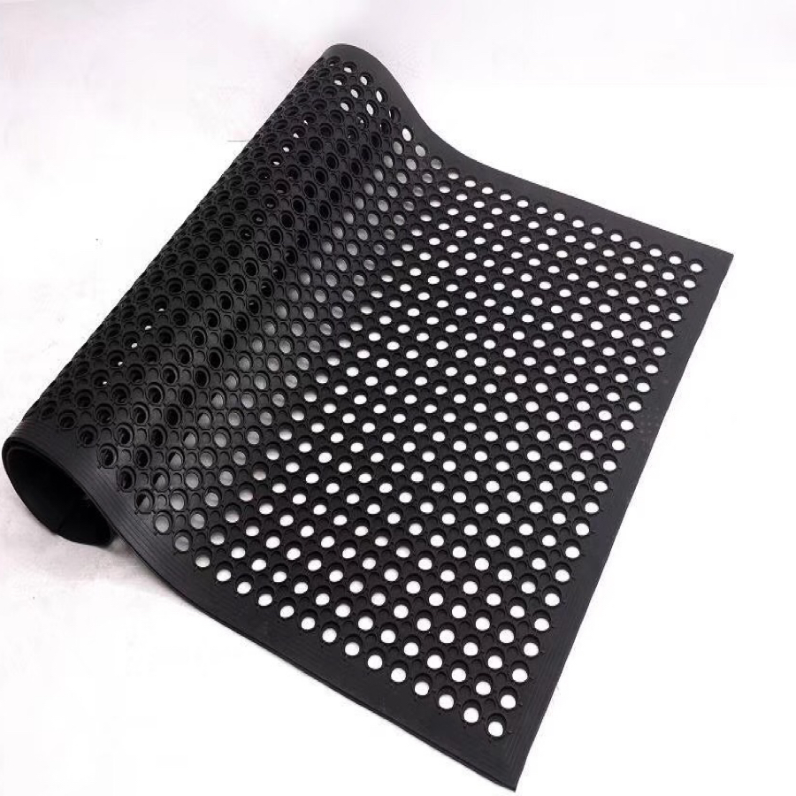 90X150 Non-Slip Mat Black Work Mat, Rubber Pad Porous Honeycomb Mat Large Kitchen Non-Slip Mat