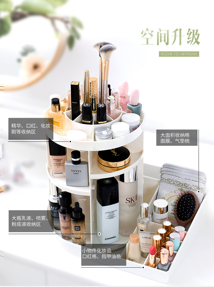 Cosmetic Cosmetic box desktop rotating Cosmetic box beauty makeup set goods rack skin care products display rack manufacturers direct sales