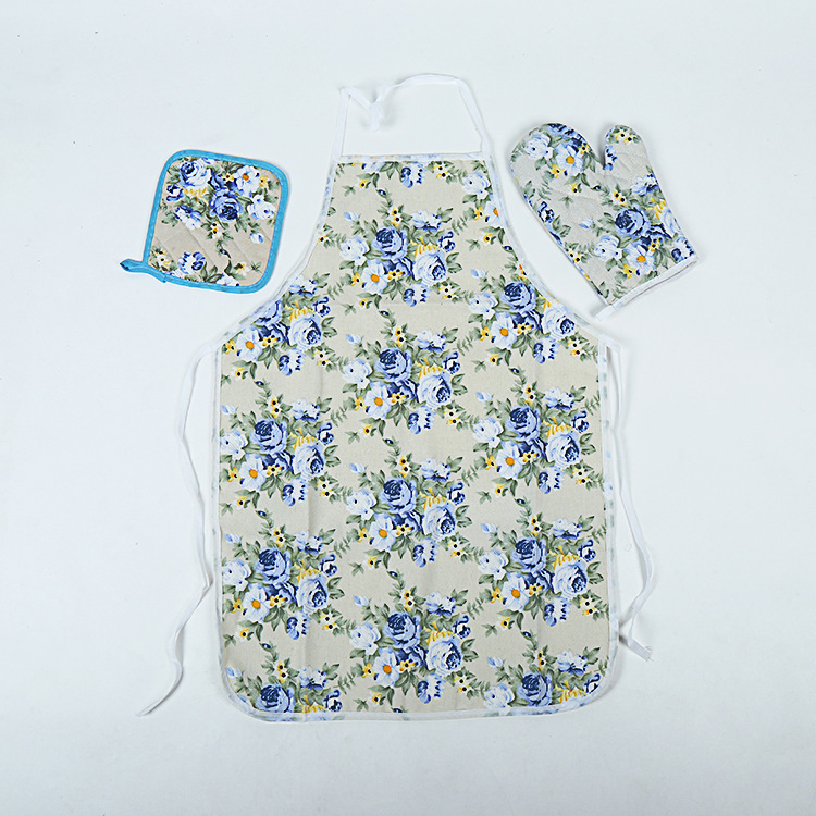 Factory direct sales of new rural printing small floral apron four pieces of kitchen supplies wholesale household apron. Factory direct sales of new rural printing small floral apron four pieces of kitchen supplies wholesale household apron.