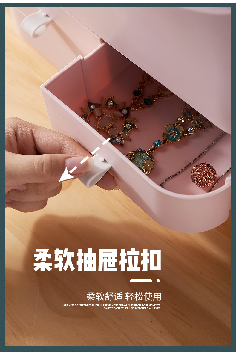 A New portable cosmetics storage box large-capacity cosmetic box desktop skin care products sorting box dustproof cosmetic box