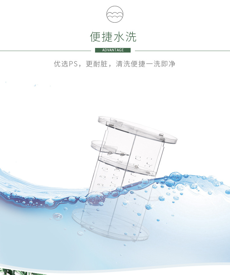 Rotating cosmetic case desktop shelf skin care products storage shelf circular plastic cosmetic storage box