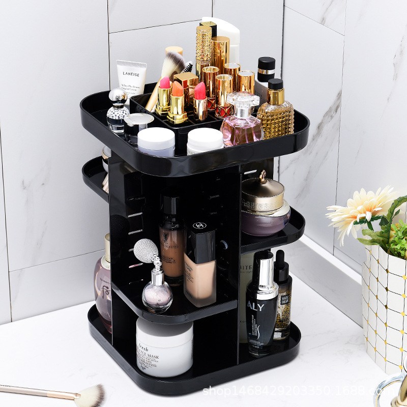 Acrylic rotating cosmetic box cosmetics receiving box skin care products shelving plastic makeup can be removed