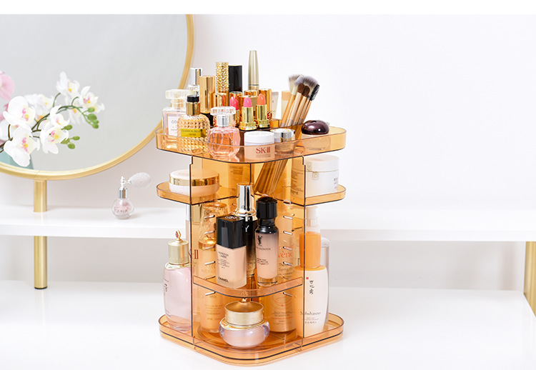 Acrylic rotating cosmetic box cosmetics receiving box skin care products shelving plastic makeup can be removed Acrylic rotating cosmetic box cosmetics receiving box skin care products shelving plastic makeup can be removed
