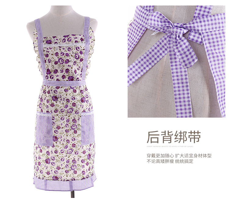 Manufacturers direct modern home cotton and linen stripes sleeveless apron pollution prevention adult kitchen apron custom