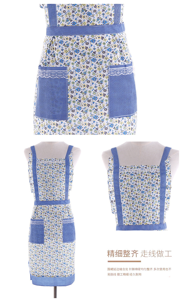 Manufacturers direct modern home cotton and linen stripes sleeveless apron pollution prevention adult kitchen apron custom