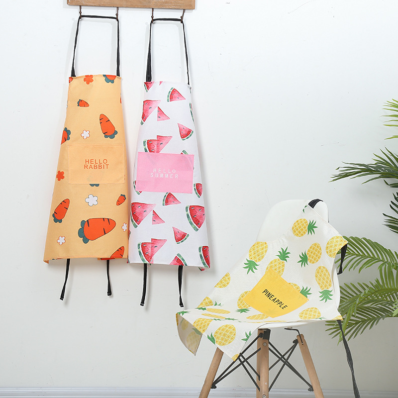 New Japanese-Style Cotton and Linen Apron Couple Apron Home Cooking Coffee Shop Apron Anti-Fouling Oil-Proof Waterproof Apron