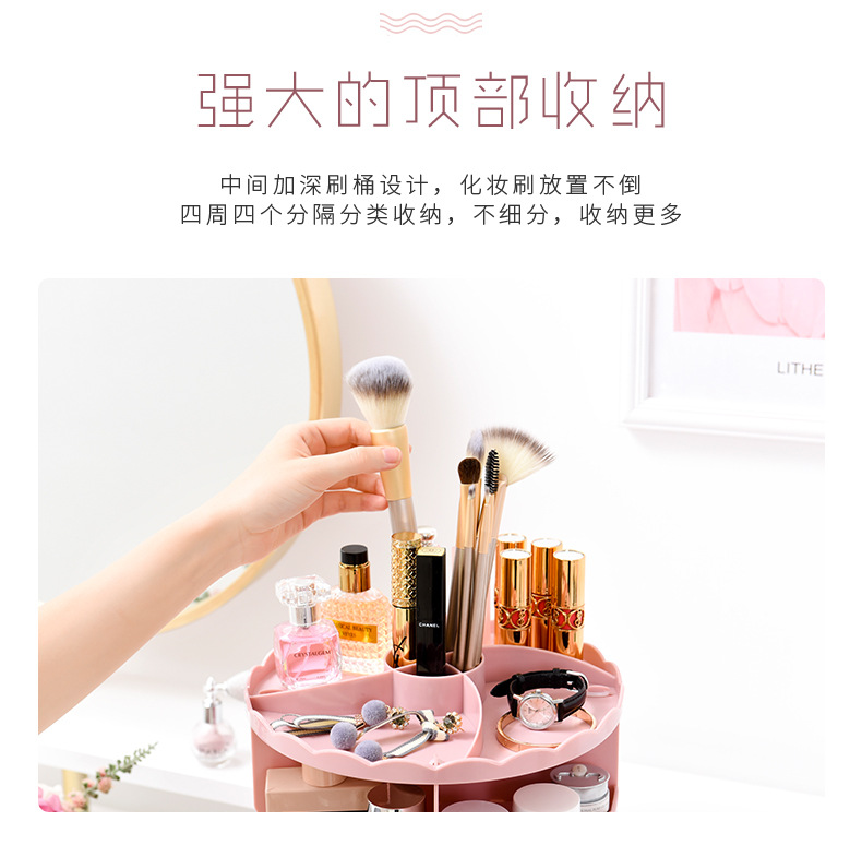 Rotating cosmetic case desktop cosmetic box skin care products display rack plastic transparent cosmetic case cosmetic cosmetic box