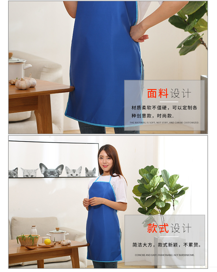 Household Cooking Blue Simple Cleaning Appliances Sleeveless Apron Home Daily Apron Wholesale