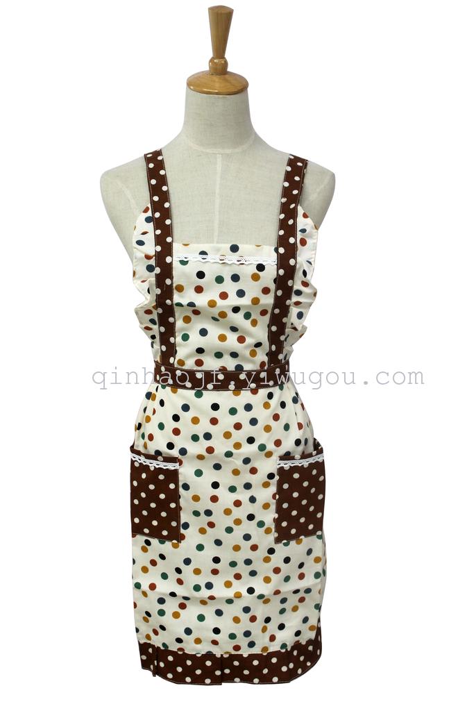 Foreign trade Princess apron Korean cotton waterproof floral apron home kitchen apron manufacturers wholesale 1204