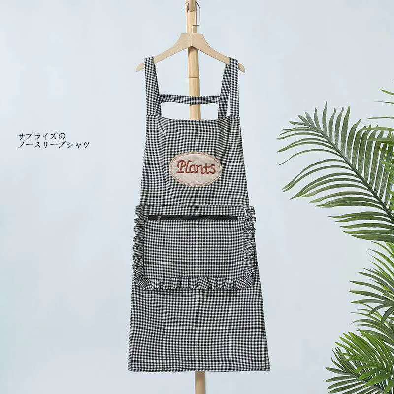 Plant Cotton Apron Kitchen Household Antifouling Strap Apron Apron Work Clothes Sleeveless Apron Factory Direct Sales