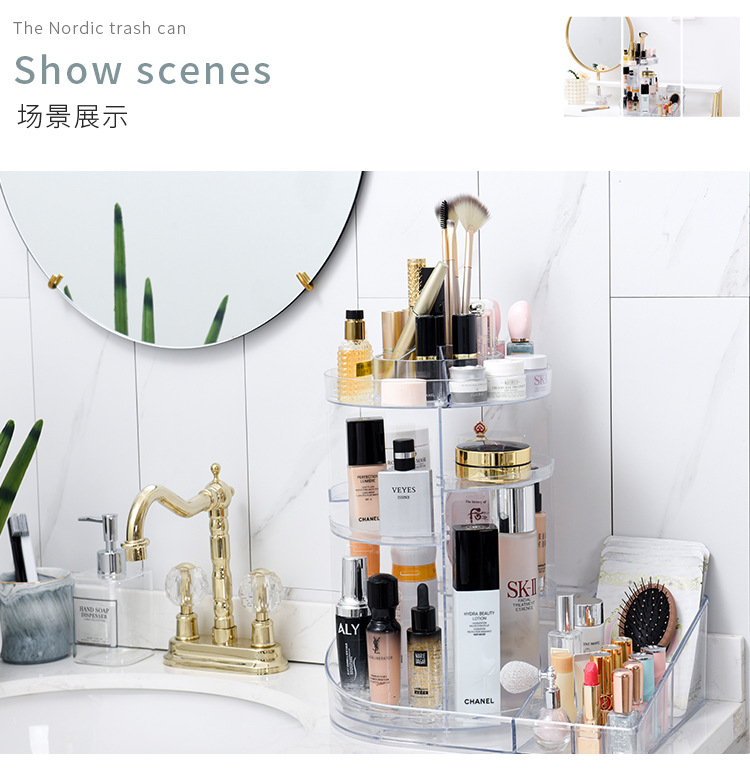 Cosmetic Cosmetic box desktop rotating Cosmetic box beauty makeup set goods rack skin care products display rack manufacturers direct sales