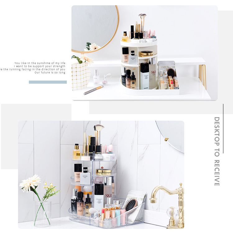 Cosmetic Cosmetic box desktop rotating Cosmetic box beauty makeup set goods rack skin care products display rack manufacturers direct sales