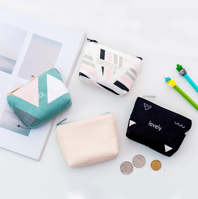 Fashion New Geometric Coin Purse Mini Coin Storage Bag Cute Key Case