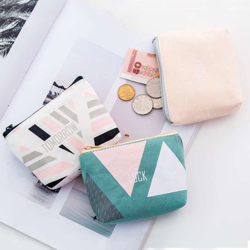 Fashion New Geometric Coin Purse Mini Coin Storage Bag Cute Key Case