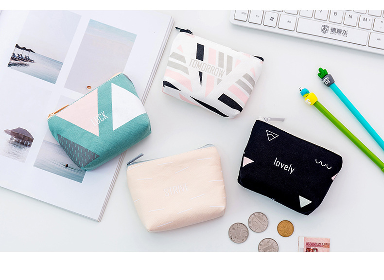 Fashion New Geometric Coin Purse Mini Coin Storage Bag Cute Key Case