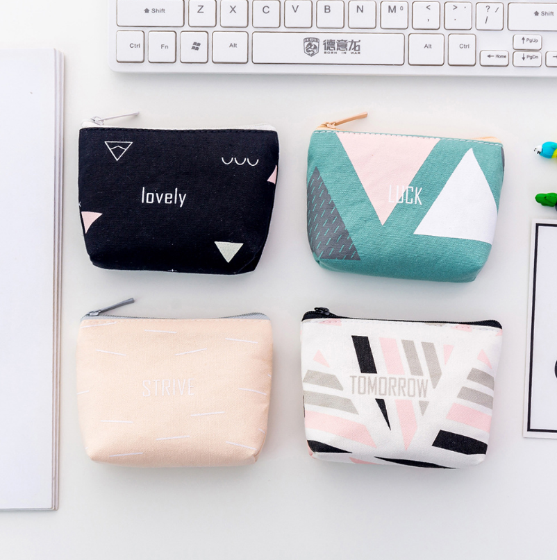 Fashion New Geometric Coin Purse Mini Coin Storage Bag Cute Key Case