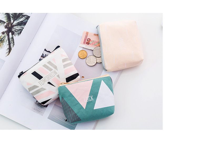 Fashion New Geometric Coin Purse Mini Coin Storage Bag Cute Key Case