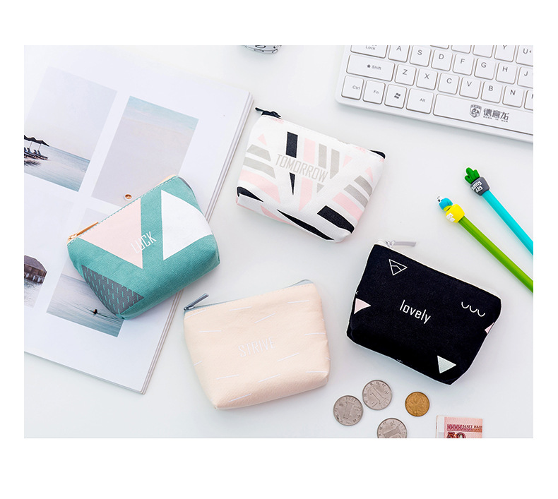 Fashion New Geometric Coin Purse Mini Coin Storage Bag Cute Key Case