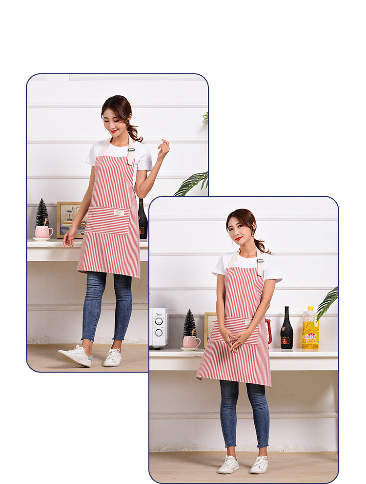 Korean version of fashion cotton and linen apron Lovely Kitchen cheating as overalls apron aprons