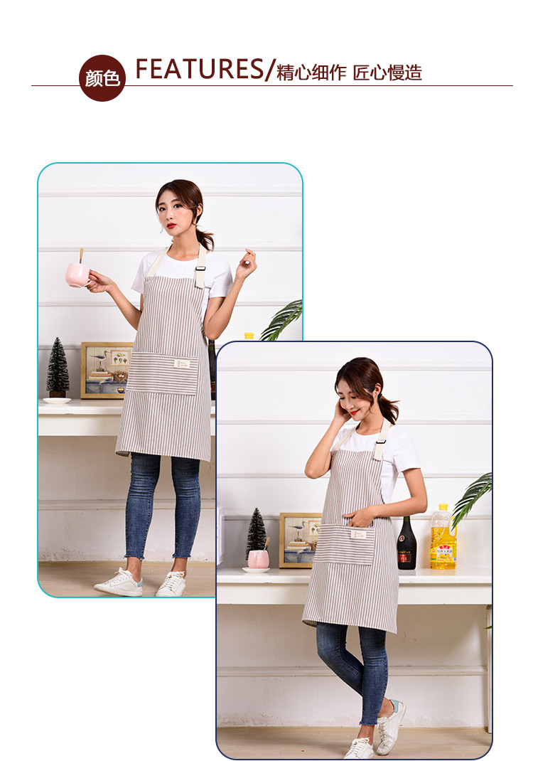 Korean version of fashion cotton and linen apron Lovely Kitchen cheating as overalls apron aprons