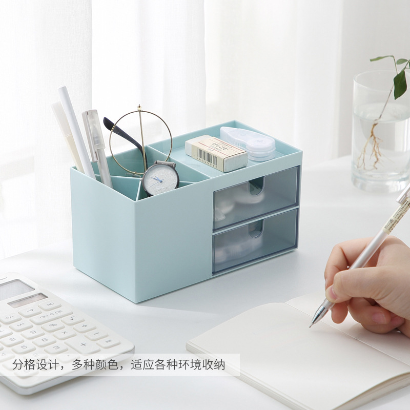 Multi-Functional Desktop Cosmetic Lipstick Jewelry Organizing Box Dustproof Ornament Makeup Skin Care Products Drawer Storage Box