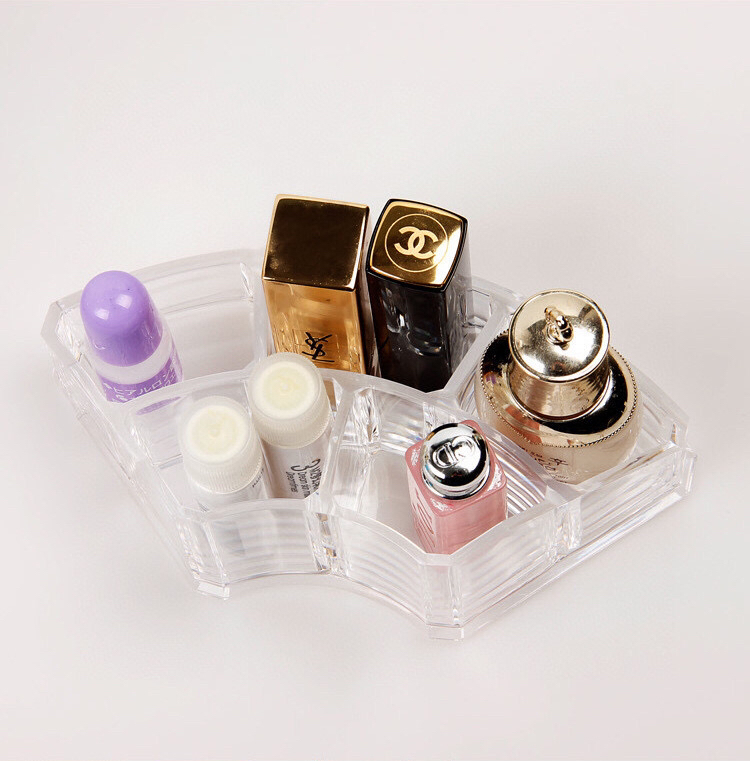 Transparent 360 Degrees Rotating Cosmetic Stand Household Skin Care Products Display Rack Ear Studs Plastic Box Magazine Display Shelf