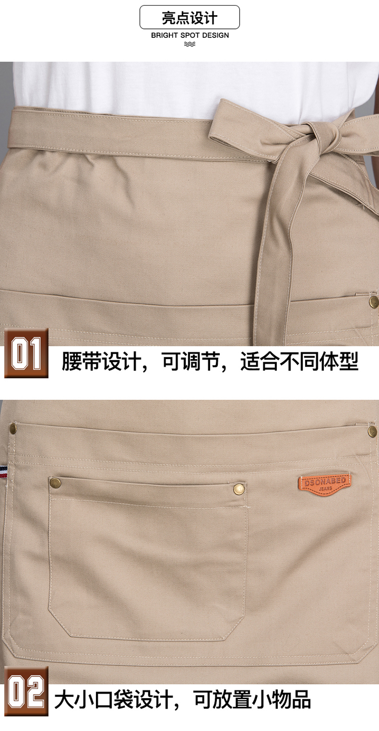 Waiter Men's and Women's Short Black Khaki Small Apron Hotel Restaurant Western Restaurant Coffee Shop Chef Apron Waiter Men's and Women's Short Black Khaki Small Apron Hotel Restaurant Western Restaurant Coffee Shop Chef Apron