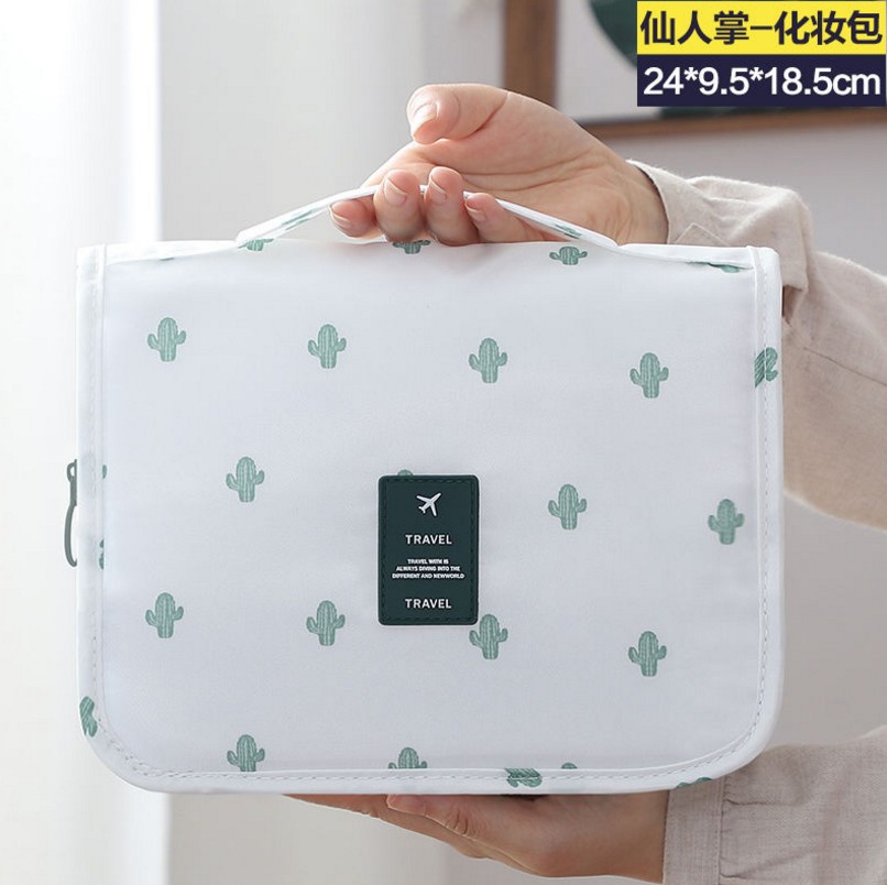 Thick Twill Small-Size Cosmetic Bag Portable Toiletry Bag Large Capacity Cosmetic Bag Hook Bag Travel Storage Bag