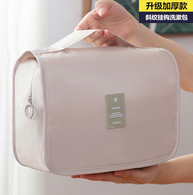 Thick Twill Small-Size Cosmetic Bag Portable Toiletry Bag Large Capacity Cosmetic Bag Hook Bag Travel Storage Bag