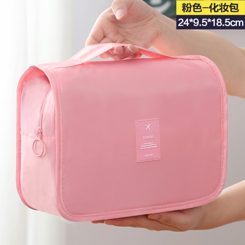 Thick Twill Small-Size Cosmetic Bag Portable Toiletry Bag Large Capacity Cosmetic Bag Hook Bag Travel Storage Bag