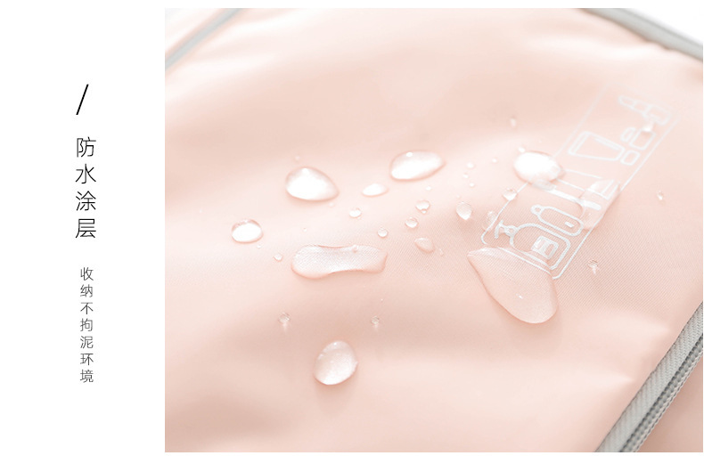 Memory Spinning Small Ear Wash Bag Pure Color Ribbon Hook Portable Cosmetic Bag Multi-Functional Travel Storage Bag
