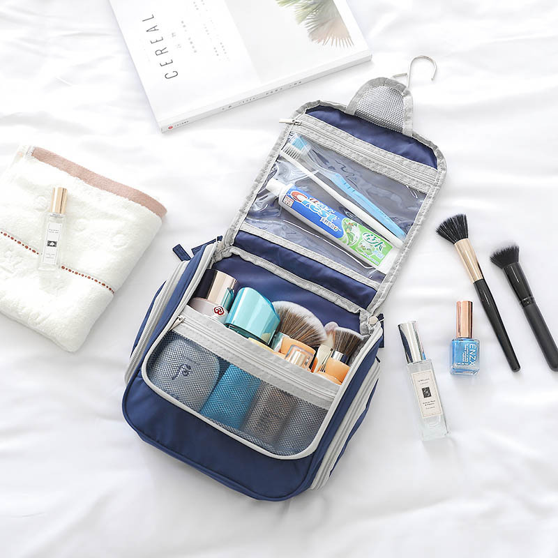 Memory Spinning Small Ear Wash Bag Pure Color Ribbon Hook Portable Cosmetic Bag Multi-Functional Travel Storage Bag