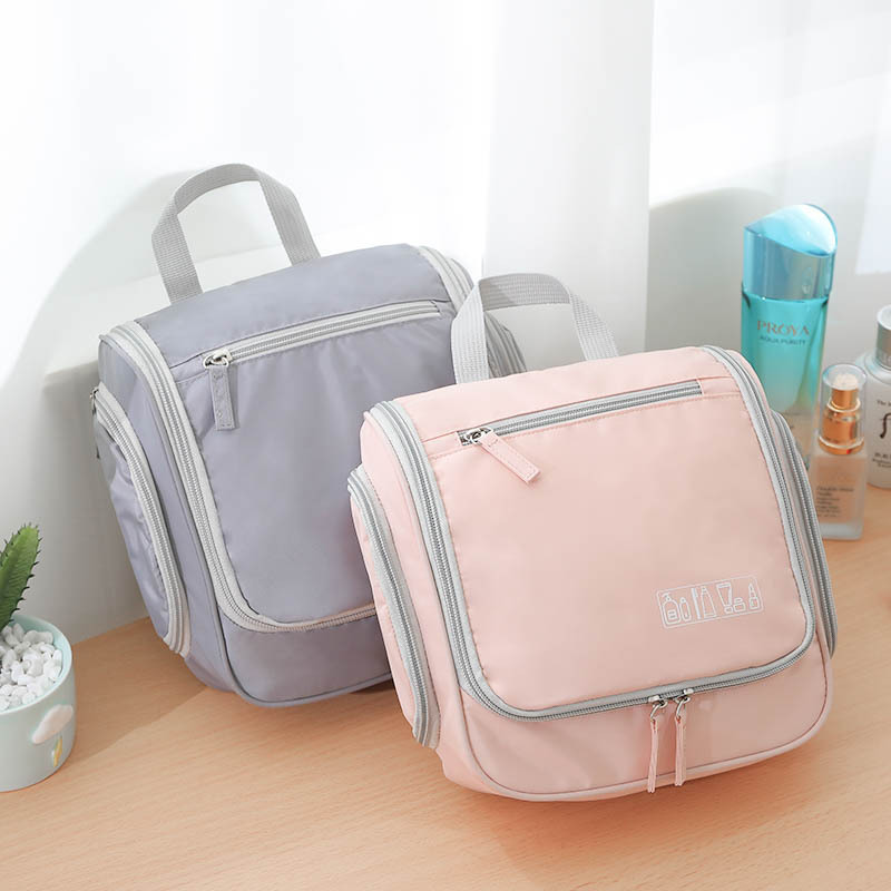 Memory Spinning Small Ear Wash Bag Pure Color Ribbon Hook Portable Cosmetic Bag Multi-Functional Travel Storage Bag