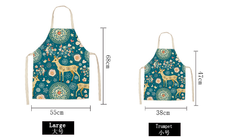 Amazon Apron Foreign Trade Christmas Elk Series Kitchen Household Apron Support Drawing Cotton and Linen Apron Amazon Apron Foreign Trade Christmas Elk Series Kitchen Household Apron Support Drawing Cotton and Linen Apron