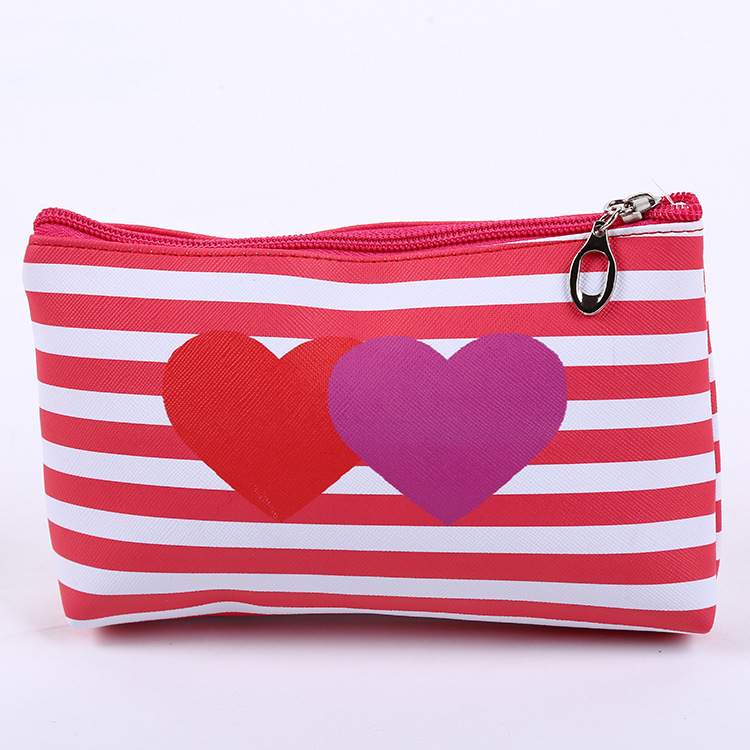 Korean PVC Three-Piece Set Cosmetic Bag Love Striped Women Bag Waterproof Wash Bag Storage Bag Clutch Korean PVC Three-Piece Set Cosmetic Bag Love Striped Women Bag Waterproof Wash Bag Storage Bag Clutch